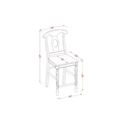 HomeStock Ensemble de salle à manger 5 pièces en bois massif, table ronde à plateau laiteux et cerisier avec 4 chaises