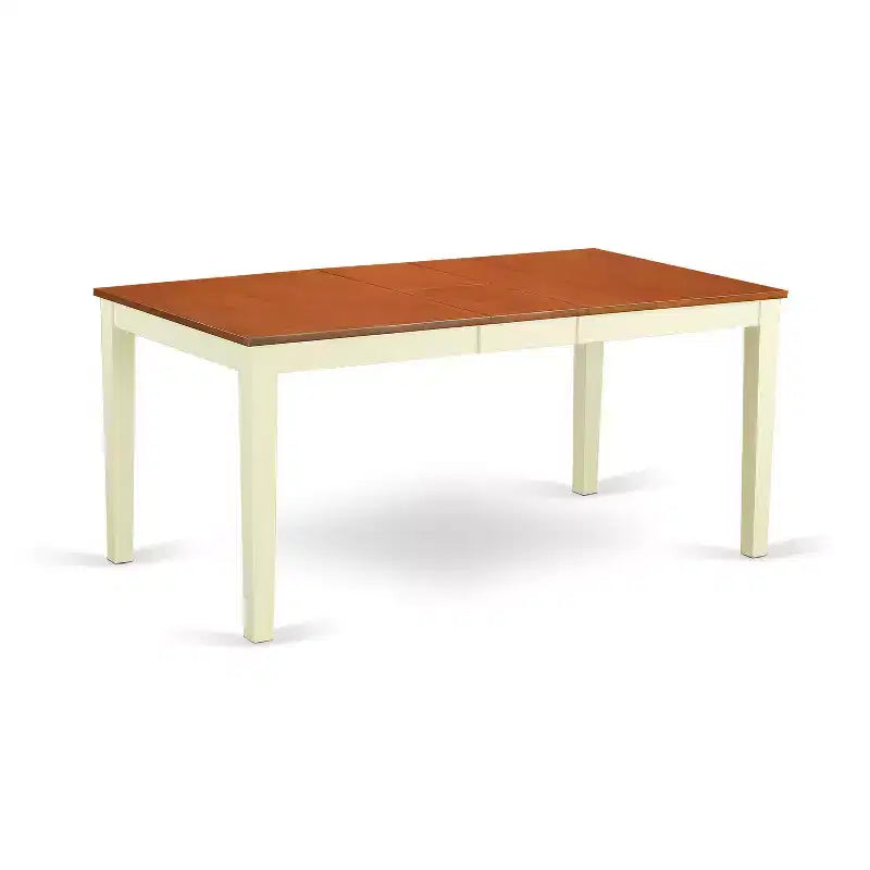 HomeStock 7-Piece Buttermilk and Cherry Finish Solid Wood Top Dining Table with 6 Chairs