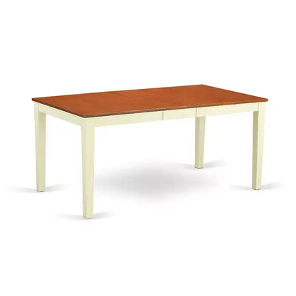 HomeStock 7-Piece Buttermilk and Cherry Finish Solid Wood Top Dining Table with 6 Chairs