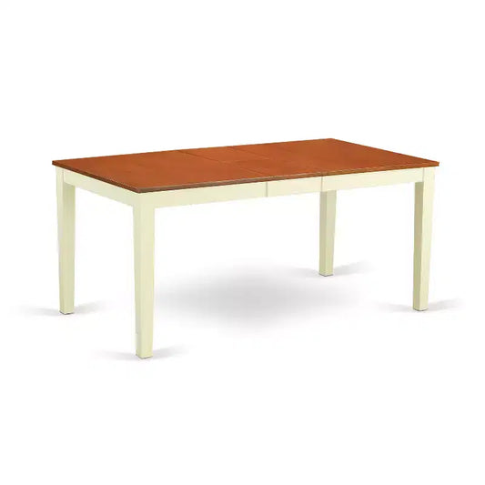 HomeStock 7-Piece Buttermilk and Cherry Finish Solid Wood Top Dining Table with 6 Chairs