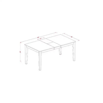 Table à manger HomeStock 7 pièces avec plateau en bois massif finition cerisier et crème, et 6 chaises