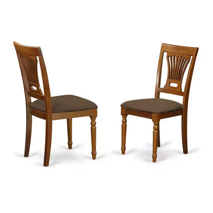 Ensemble de salle à manger baroque - Table et 4 chaises - Ensemble de salle à manger en bois dur - Finition marron selle