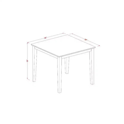 Ensemble de salle à manger hauteur comptoir – Table et chaises 3 pièces – Ensemble de cuisine/bar moderne – 36x36 pouces – Noir et cerisier