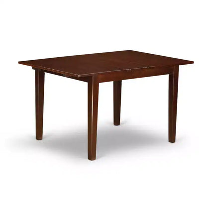 Ensemble de salle à manger 3 pièces HomeStock avec plateau rectangulaire en bois massif finition acajou et rallonge papillon