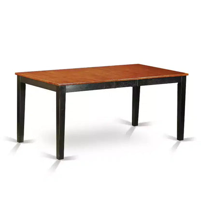 HomeStock Ensemble de salle à manger 7 pièces avec table rectangulaire en bois massif noir et merisier et 6 chaises