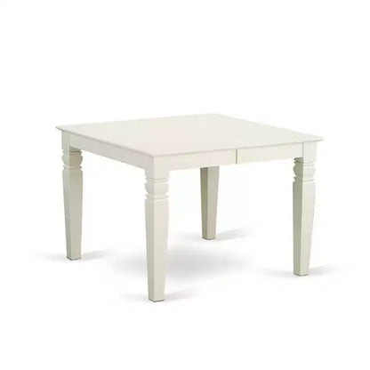 HomeStock Table de salle à manger 5 pièces en bois massif finition cerisier et crème avec 4 chaises Parsons et rallonge papillon