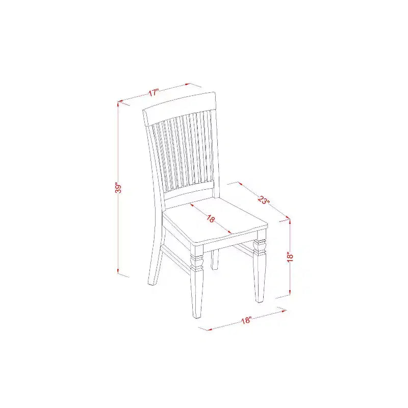Ensemble de salle à manger 5 pièces - Table de cuisine et 4 chaises - Sièges en bois de style antique