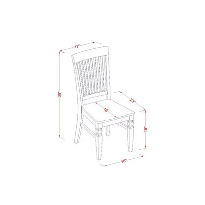 Ensemble de salle à manger 5 pièces - Table de cuisine et 4 chaises - Sièges en bois de style antique