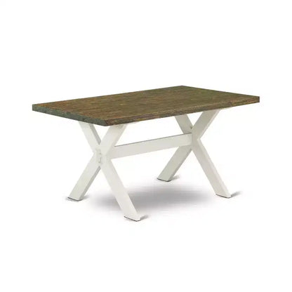 Ensemble de salle à manger 5 pièces en chêne massif naturel avec 1 table et 4 chaises avec