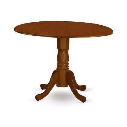 Table de salle à manger HomeStock 3 pièces ronde, plateau en bois massif noir et cerisier avec 2 chaises