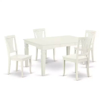 Medieval Dining Set 5Pc Rectangular Table & Chairs - 42/60 Inch Table with Leaf