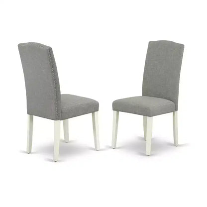 Table à manger 7 pièces en bois massif finition jacobéenne vieillie avec 6 chaises avec
