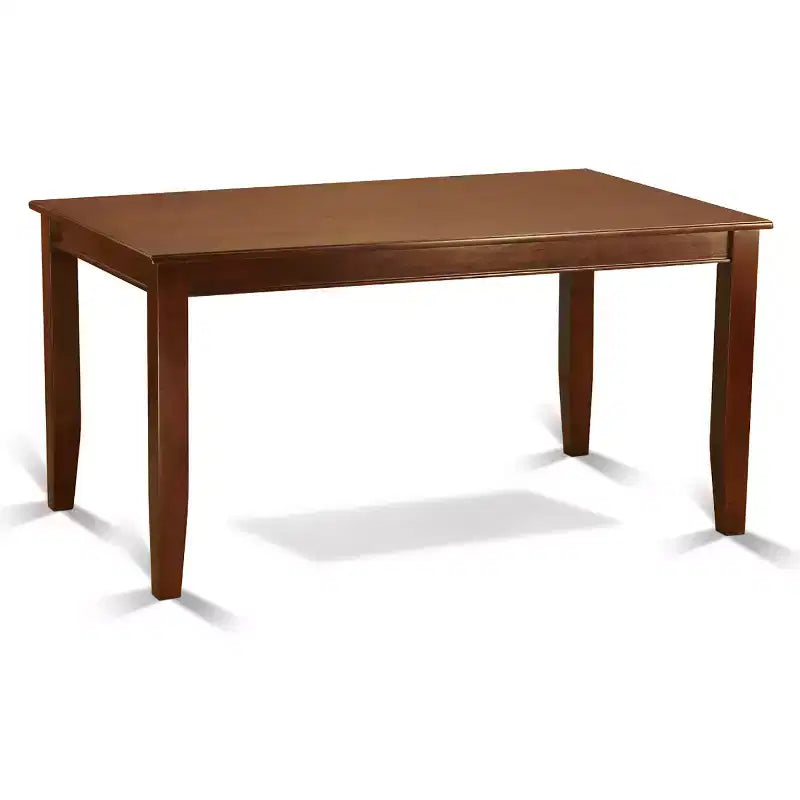 HomeStock 6-Piece Rectangle Mahogany Finish Solid Wood Top Dining Table with 1 Bench, 4 Chairs