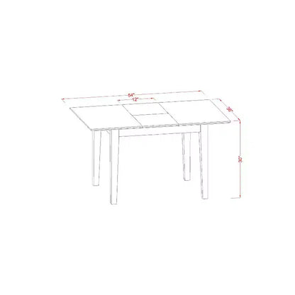 Salle à manger asiatique - Ensemble table et chaises 5 pièces - Table rectangulaire avec rallonge papillon - Design moderne