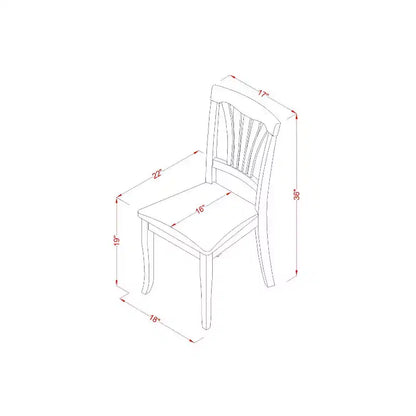 Table à manger ronde 5 pièces HomeStock avec plateau en bois massif finition marron selle et 4 chaises