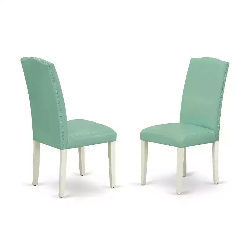 Ensemble de salle à manger 3 pièces HomeStock, plateau rectangulaire en bois massif, finition blanc lin, avec table à rabats