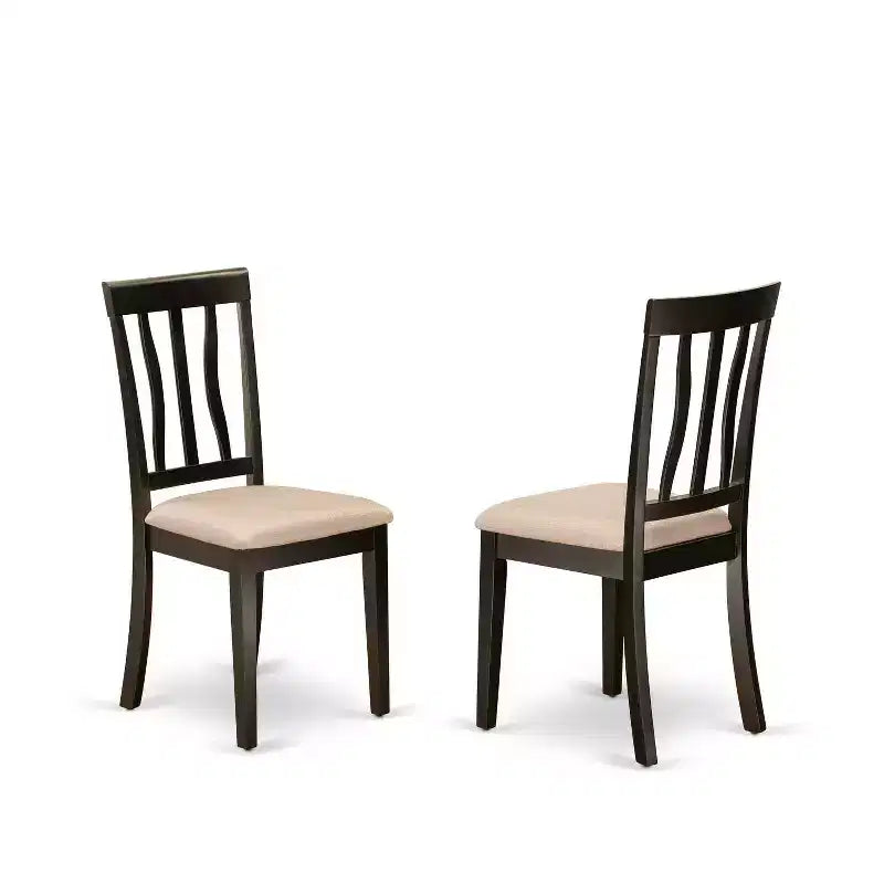 Ensemble de salle à manger 5 pièces en bois massif couleur cappuccino – Pour 4 personnes