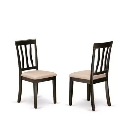 Ensemble de salle à manger 5 pièces en bois massif couleur cappuccino – Pour 4 personnes