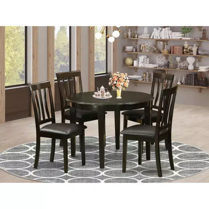 Ensemble table de salle à manger ronde rustique - Petite table de cuisine avec chaises - Table style ferme