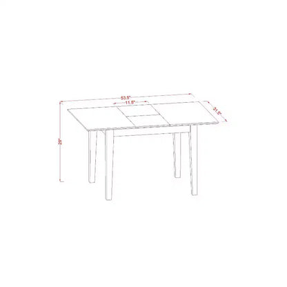 Ensemble de salle à manger City Chic – Table et chaises 3 pièces – Table rectangulaire avec rallonge – Finition acajou