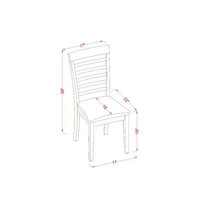 Ensemble de salle à manger City Chic – Table et chaises 3 pièces – Table rectangulaire avec rallonge – Finition acajou