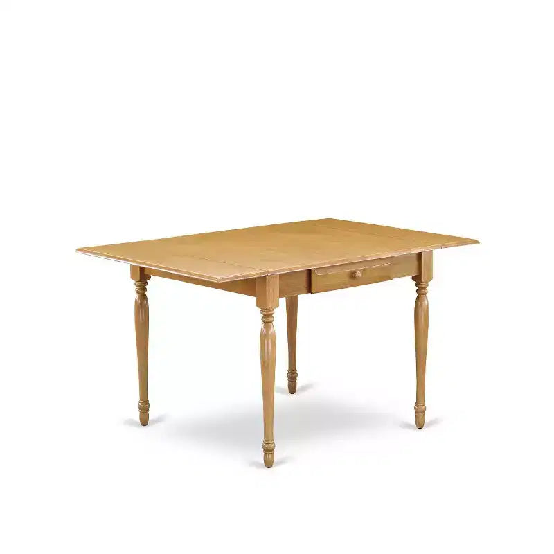 HomeStock 5-Piece Natural Oak Finish Solid Wood Top - Dining Room Set with Dropleaf (Seats-4)