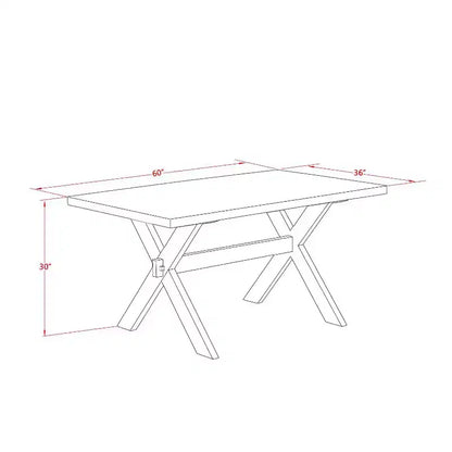 Ensemble de salle à manger HomeStock 5 pièces, table avec plateau en bois massif finition chêne naturel et 4 chaises