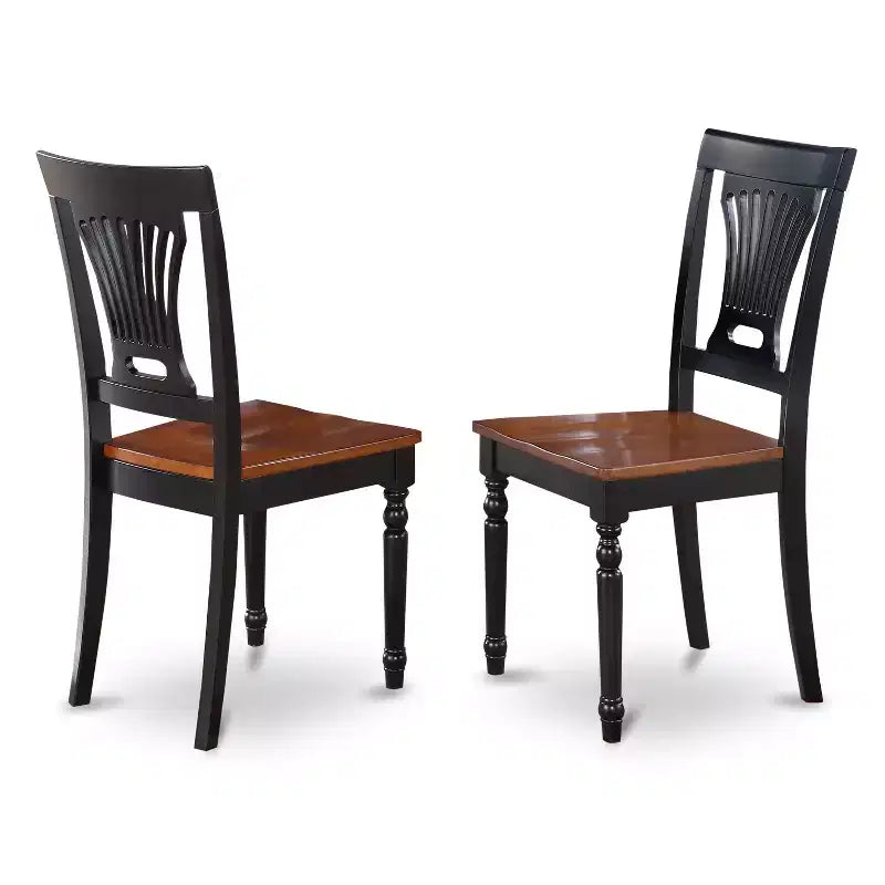 Table de salle à manger HomeStock 5 pièces à plateau carré en bois massif avec finition noire et cerisier, et 4 chaises