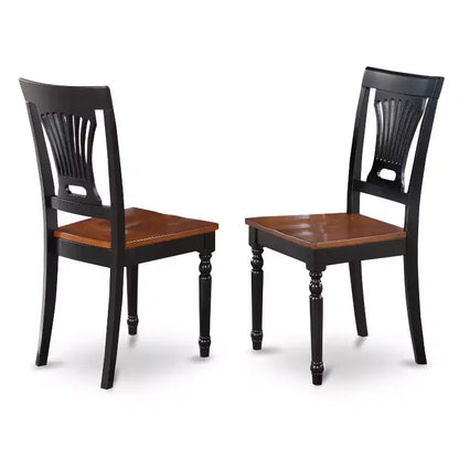 Table de salle à manger HomeStock 5 pièces à plateau carré en bois massif avec finition noire et cerisier, et 4 chaises