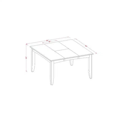 Table de salle à manger HomeStock 5 pièces à plateau carré en bois massif avec finition noire et cerisier, et 4 chaises
