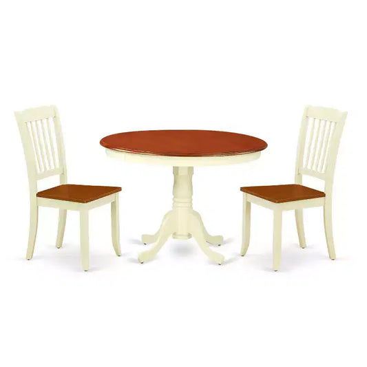 Round Dining Set 3pc 42 Inch Table & 2 Chairs Tuscan Style