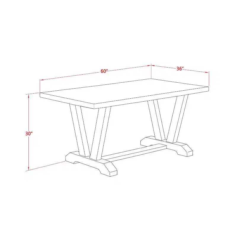 HomeStock Table à manger 6 pièces rectangulaire en bois massif finition jacobine vieillie avec 1 banc et 4 chaises