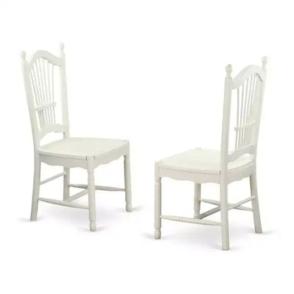 Ensemble de table à manger moderne 3 pièces – Table et chaises en bois blanc lin – Ensemble de dînette de cuisine
