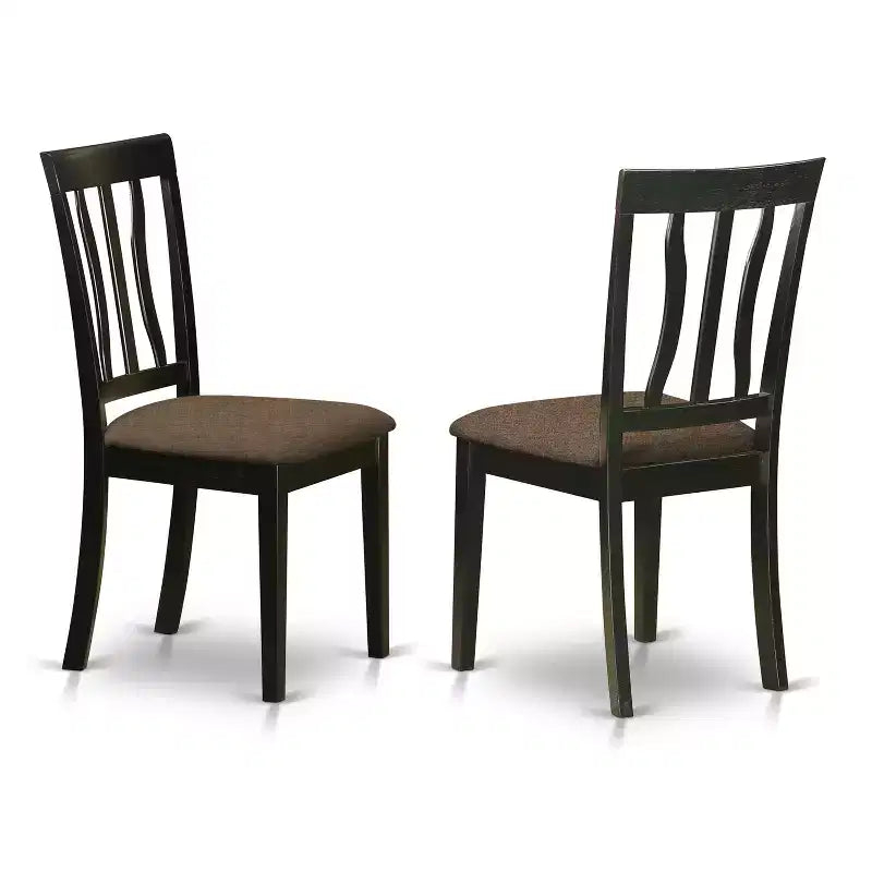 Ensemble de salle à manger moderne 7 pièces - Table rectangulaire avec rallonge et 6 chaises en tissu - Finition noire