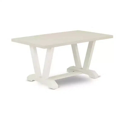 HomeStock Table de salle à manger rectangulaire en bois massif finition chêne naturel 7 pièces avec 6 chaises Parson