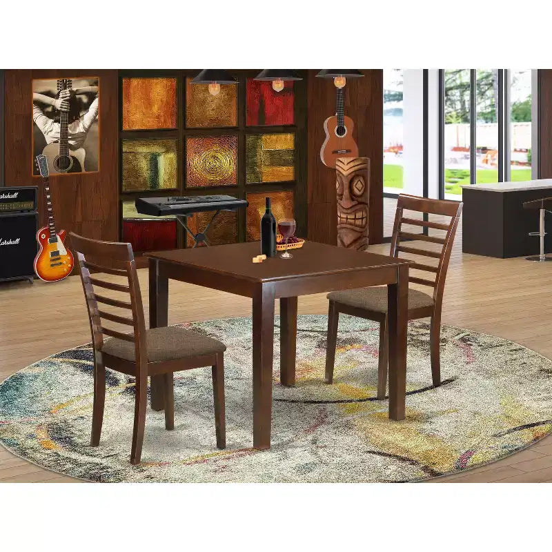 Ensemble Table et Chaises 3 Pièces - Table à Manger Carrée - Ensemble Table de Cuisine - Design Élégant