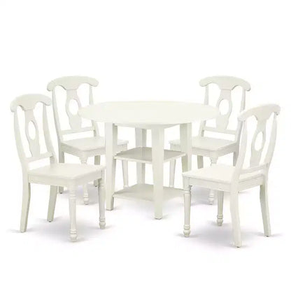 Victorian Dining Set 5Pc Round Table & 4 Chairs 20-42 Inch Extendable