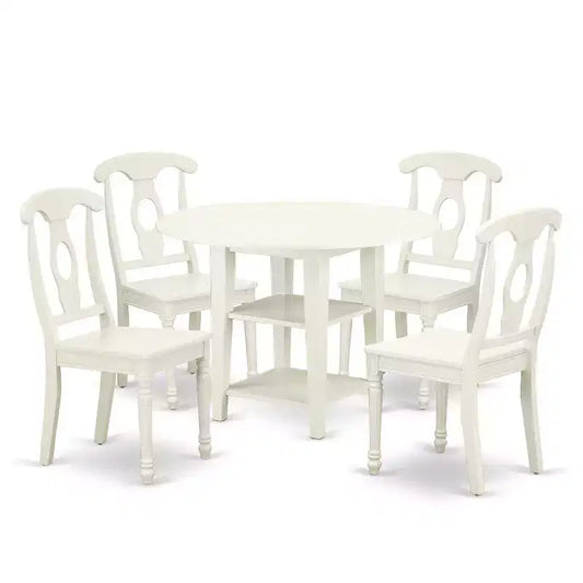 Victorian Dining Set 5Pc Round Table & 4 Chairs 20-42 Inch Extendable