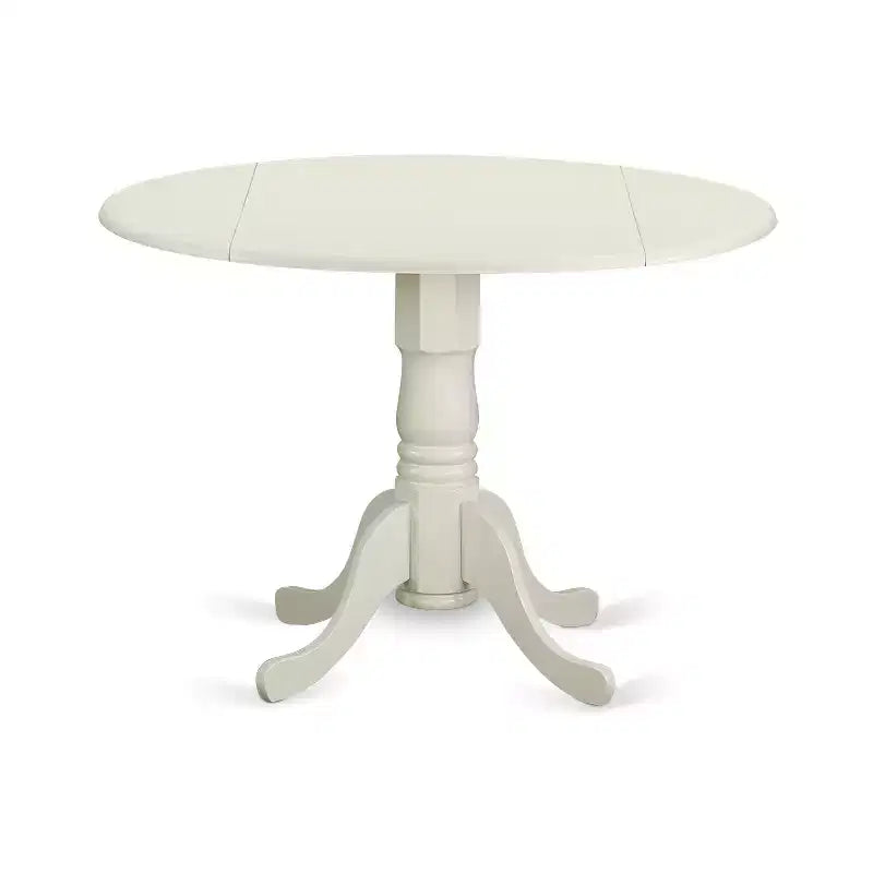 HomeStock 3-Piece Round Buttermilk and Cherry Finish Solid Wood Top Dining Table with 2-Chairs