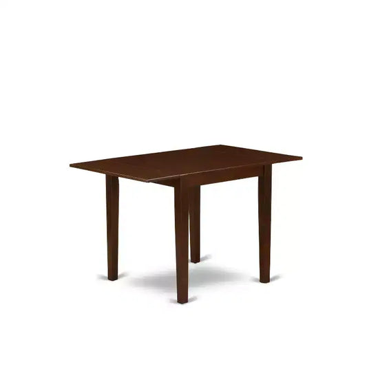 HomeStock 3-Pc Mahogany Finish Rectangular Solid Wood Top with Dropleaf Dining Table Set