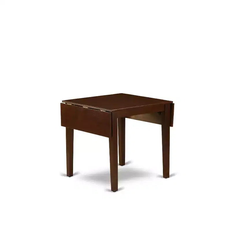 Ensemble de salle à manger 3 pièces HomeStock avec plateau rectangulaire en bois massif finition acajou et rabats
