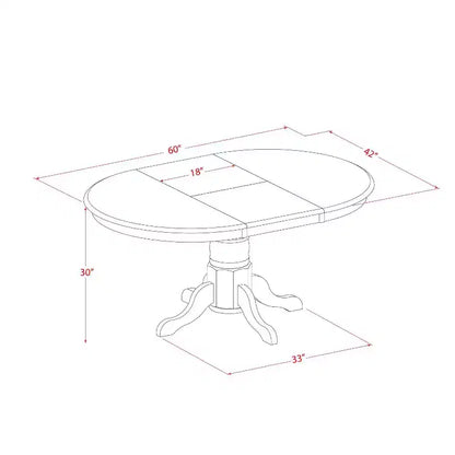 Ensemble de salle à manger 7 pièces avec table et chaises - Meubles de cuisine et salle à manger - Fini Cerisier Noir