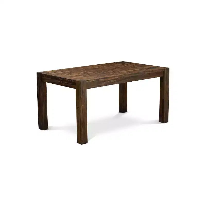Ensemble de salle à manger rectangulaire 5 pièces en bois massif finition marron naturel (4 places)