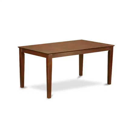 Ensemble de salle à manger capitonné rectangulaire 5 pièces en bois massif finition acajou – 4 places