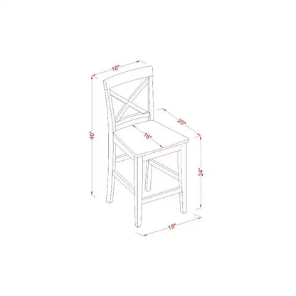 Ensemble de salle à manger moderne hauteur comptoir - Table de bistrot et tabourets de bar - Ensemble de salle à manger 4 personnes