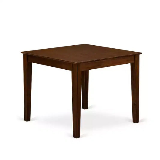 3-Piece Antique Walnut Finish Square Solid Wood Top Dining Table Set