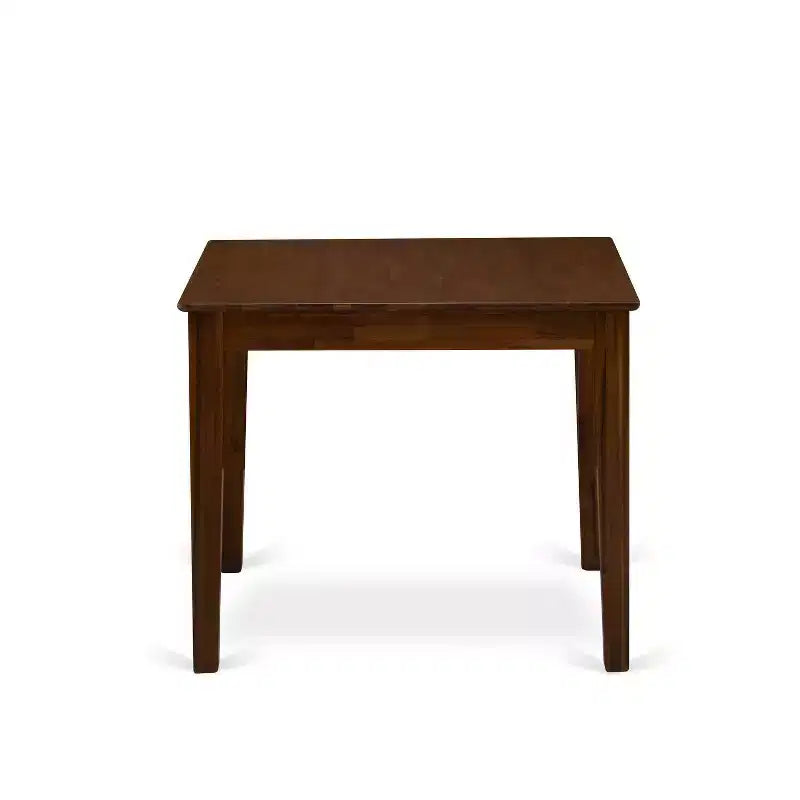 Ensemble de salle à manger 3 pièces avec plateau en bois massif carré et finition noyer antique