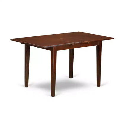 5-Piece Mahogany Finish Solid Wood Top - Rectangular Dining Room Set - Seats 4