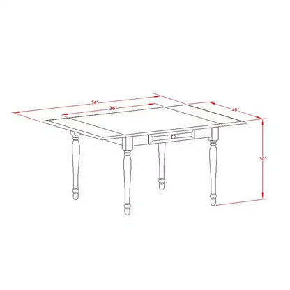 HomeStock Table de salle à manger rectangulaire 5 pièces en bois massif finition acajou avec rallonge abattante - 4 places