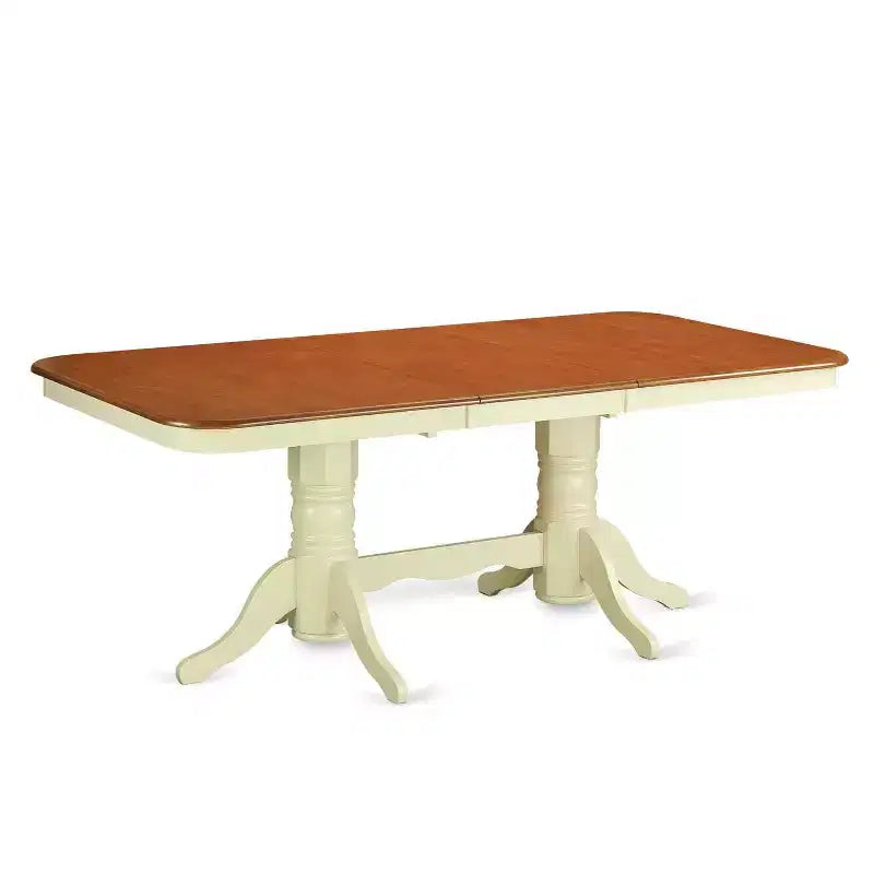 Salle à manger moderne 9 pièces - Table rectangulaire et 8 chaises - Finition cerisier crème - Cuisine Salle à manger